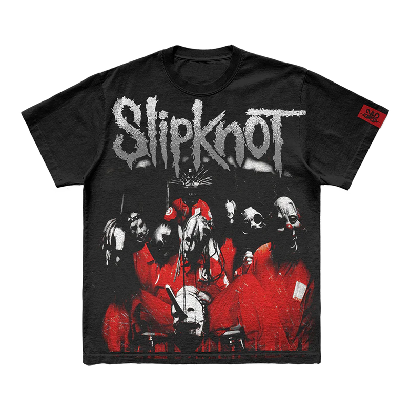 Celebrate Slipknot's 25th anniversary with this exclusive album cover t-shirt. Featuring a bold graphic of the anniversary album cover on the front and the iconic 25th anniversary tribal S logo on the back, this black tee is a must-have for fans marking a quarter-century of Slipknot’s music. Get yours now and honor the legacy in style!