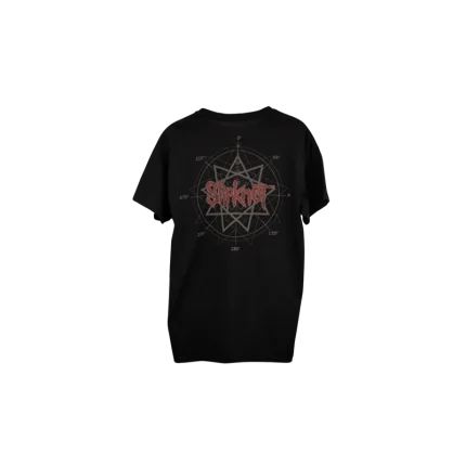 Rock out with the 'All Hope Is Gone' black t-shirt, featuring the classic album art on the front and a distinctive logo with a 9-point star on the back. Perfect for fans who want to celebrate Slipknot’s iconic album and showcase their dedication in style. Get your exclusive tee now and stand out!