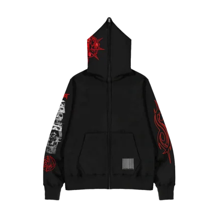 Mask + Logo Full Zip Hoodie