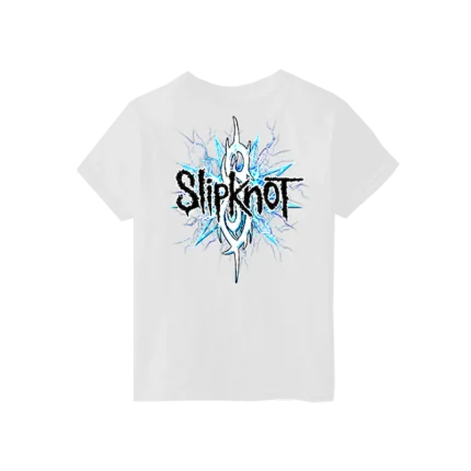 slipknot logo n the front of saturated blue t shirt