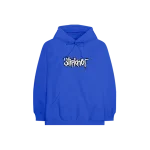 splatter blue hoodie with slipknot written in front of hoodie