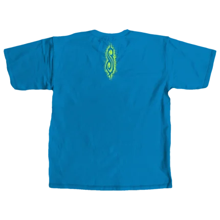 Inside out Blue t-shirt with Here Comes the Pain 2024 Tour graphic on front and a tribal S on back.