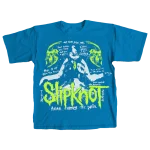 Inside out Blue t-shirt with Here Comes the Pain 2024 Tour graphic on front and a tribal S on back.