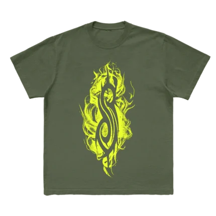 Flamed Tribal S T-Shirt (Military Green)